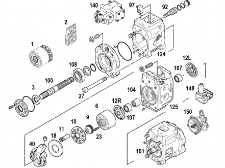 Блок цилиндров в сборе (RH) K5V80DTP